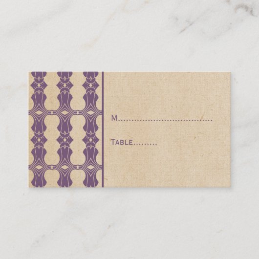 De Placement Carte Bordure Art déco violet (Devant)