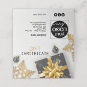 De Placement Carte cadeau Black Christmas Ball Gold Snowflake C (Extérieur déplié)