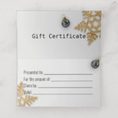 De Placement Carte cadeau Black Christmas Ball Gold Snowflake C (Intérieur déplié)