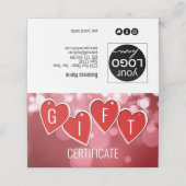 De Placement Carte cadeau Valentine's Day Love Red Hearts (Extérieur déplié)