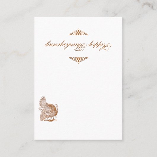 De Placement Carte classique Turquie Thanksgiving (Devant)