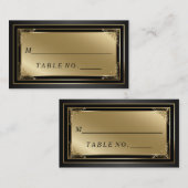 De Placement Carte Classy Gold et Black Escort Place (Devant / Derrière)