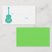 De Placement Carte Coeur Aqua/Guitare Verte (Devant / Derrière)