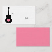 De Placement Carte Coeur Guitare Rose/Noir (Devant / Derrière)