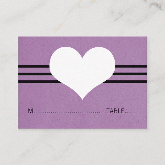 De Placement Carte Coeur Moderne, Violet (Devant)