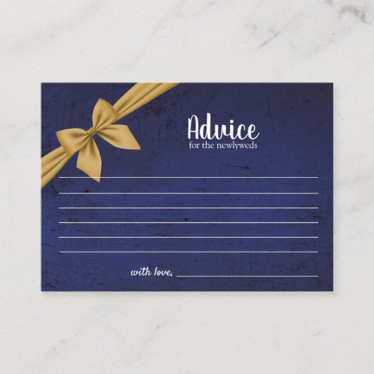 De Placement Carte conseil | Bleu foncé avec Bow or (Devant)