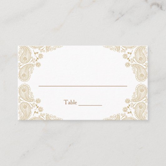 De Placement Carte d'affectation Rustique Mariage I Paisley Tab (Devant)
