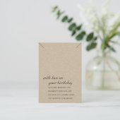 DE PLACEMENT CARTE D'AFFICHAGE DU CADEAU D'ANNIVERSAIRE RUSTIQU (Debout devant)