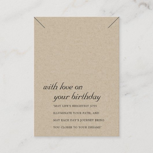 DE PLACEMENT CARTE D'AFFICHAGE DU CADEAU D'ANNIVERSAIRE RUSTIQU (Devant)