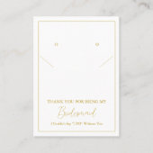 De Placement Carte d'affichage simple Bridesmaid (Devant)