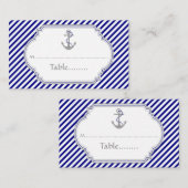 De Placement Carte d'ancrage bleu marine mariage nautique (Devant / Derrière)