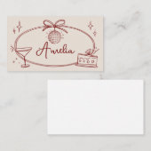 De Placement Carte d'anniversaire beige rouge (Devant / Derrière)