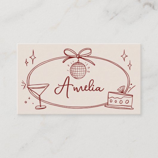 De Placement Carte d'anniversaire beige rouge (Devant)