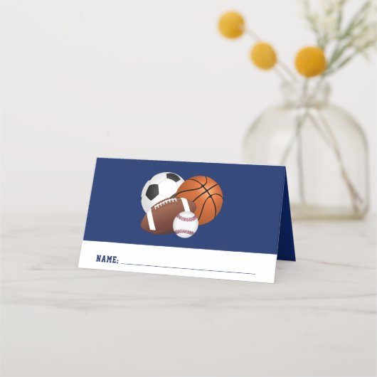 De Placement Carte d'anniversaire Blue Sports (Devant)