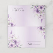 De Placement Carte d'aquarelle couleur violet Floral Place (Extérieur déplié)