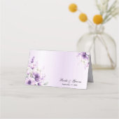 De Placement Carte d'aquarelle couleur violet Floral Place (Dos)
