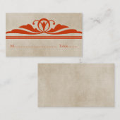 De Placement Carte Déco Orange Élégante (Devant / Derrière)