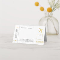 Carte d'embarquement Gold Avion Billet plié Escort