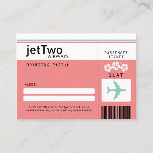De Placement Carte d'embarquement Hibiscus Flower Boarding Pass (Devant)