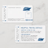 De Placement Carte d'embarquement pour croisière bleue (Devant / Derrière)