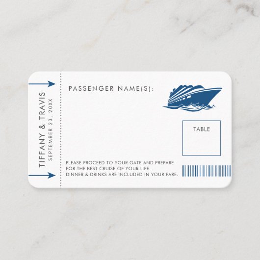 De Placement Carte d'embarquement pour croisière bleue (Devant)