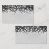 De Placement Carte d'emplacement chic Glittery Black Silver (Devant / Derrière)