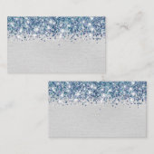 De Placement Carte d'emplacement chic Glittery Blue Silver (Devant / Derrière)