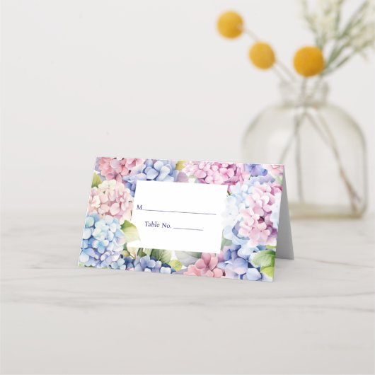 De Placement Carte d'emplacement Hydrangea Tableau d'invité N° (Devant)