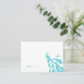 De Placement Carte d'emplacement personnalisée Turquoise Floral (Debout devant)