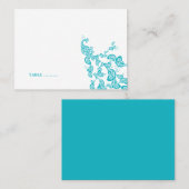 De Placement Carte d'emplacement personnalisée Turquoise Floral (Devant / Derrière)