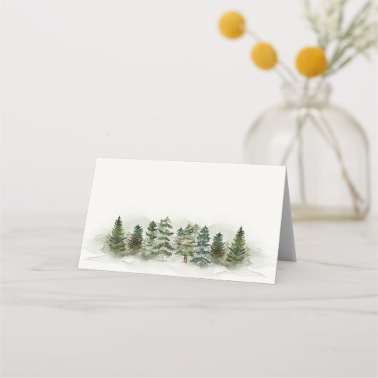 De Placement carte d'endroit forêt bois anniversaire ou baby sh (Devant)