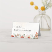 De Placement Carte d'endroit pliée Pinecone rouge hiver (Dos)