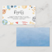De Placement Carte d'enregistrement du Baby shower d'espace aqu (Devant / Derrière)