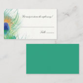 De Placement Carte d'escorte/assise Aquarelle Peacock Feather (Devant / Derrière)