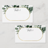 De Placement Carte d'escorte botanique moderne et élégante (Devant / Derrière)