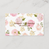 De Placement Carte d'escorte Fleurs d'aquarelle romantique - PE (Dos)