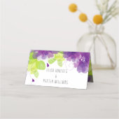 De Placement Carte d'escorte mariage fleurie Ethéale violette (Dos)