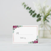 De Placement Carte d'escorte Mariage Floral Bourgogne (Debout devant)
