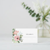 De Placement Carte d'escorte Mariage floral Eggshell et Blush (Debout devant)