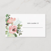 De Placement Carte d'escorte Mariage floral Eggshell et Blush (Devant)