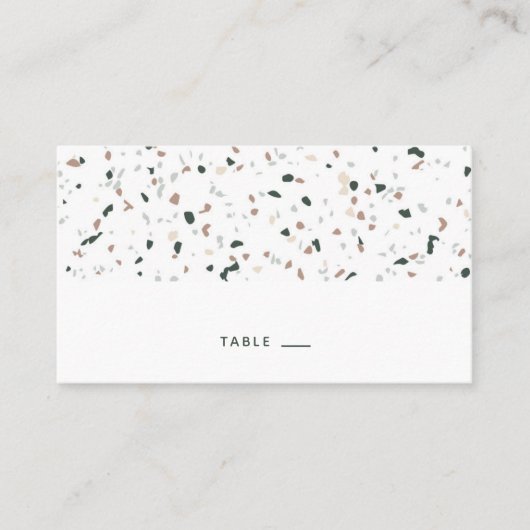 De Placement Carte d'escorte Motif moderne Terrazzo Place Card (Devant)