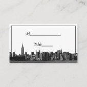 De Placement Carte d'escorte rouge foncé NYC large Skyline Etch (Dos)