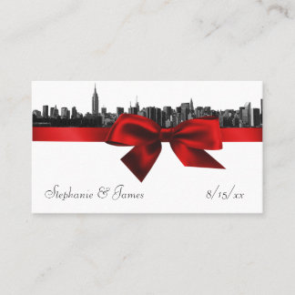 De Placement Carte d'escorte rouge foncé NYC large Skyline Etch