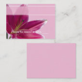 De Placement Carte d'escorte Stargazer Lily (Devant / Derrière)