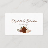 De Placement Carte d'évaluation d'écriture Mariage Rose orange  (Dos)