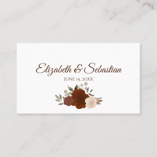 De Placement Carte d'évaluation d'écriture Mariage Rose orange  (Dos)