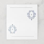 De Placement Carte d'événement Monogramme Bleu Marine (Extérieur déplié)