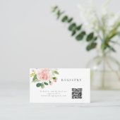 De Placement Carte d'information Elegant Blush Floral Mariage R (Debout devant)