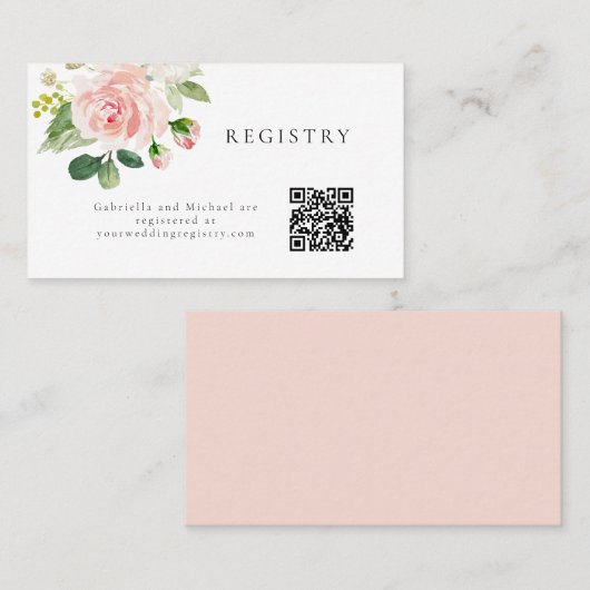 De Placement Carte d'information Elegant Blush Floral Mariage R (Devant / Derrière)