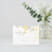 De Placement Carte double florale jaune et gris (Debout devant)
